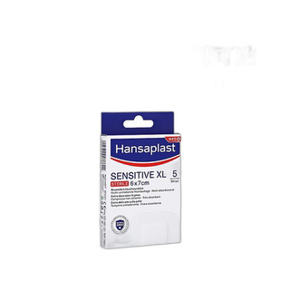 欧洲直邮Hansaplast汉莎创可贴抗敏无菌透气5片(XL 6cm*7cm)/盒