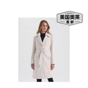 奶油色 自营Ellen 带可拆卸皮领 人造绒面风衣 美国奥 Tracy女式