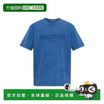香港直邮BALMAIN 男士T恤 FH1EG000BC72SOS AW2025 蓝色 Loose Ss