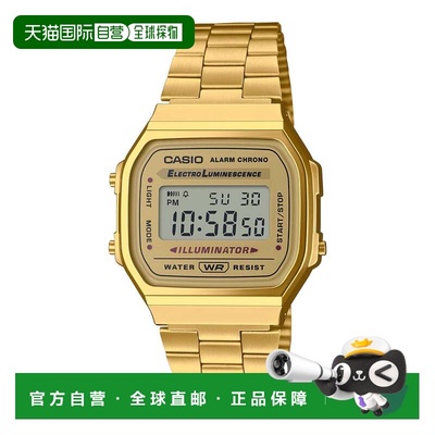 自营Casio Unisex Gold Digital Watch with Champagne Dial - A-