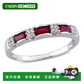 白金永恒戒 自营Mimi TGW Max 克拉 10k 红宝石和钻石点缀