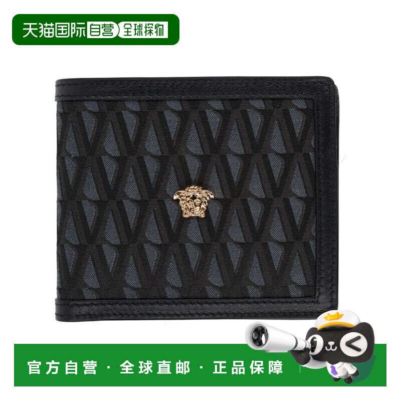 1h可退 香港直邮versace 范思哲 男士 Monogram Logo双折钱包 DPU
