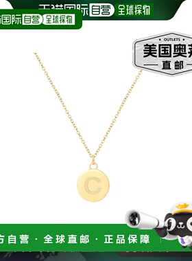 savvy cie jewels18K 镀金纯银圆形字母吊坠带链条 - 字母 c 【美