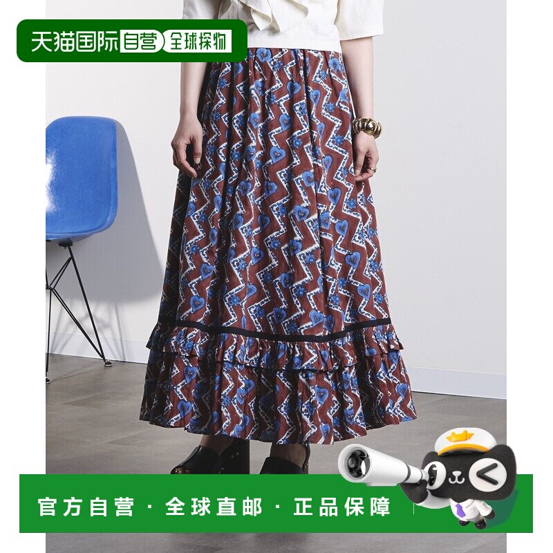 日本直邮ROSE BUD 女士 纯棉心形印花半身裙 长裙202262032004图片