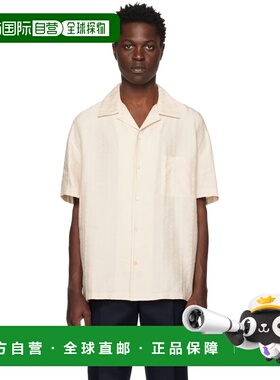 1h可退 香港直邮潮奢 GOLDEN GOOSE 男士 米色提花衬衫 GMP01429P