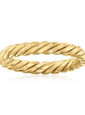 【美国奥莱】直发 Ross-Simons 14kt 黄金扭纹戒指 - 黄色