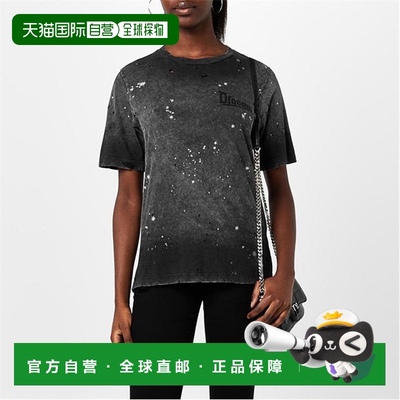 1h可退 香港直邮潮奢 Dsquared2 二次方 女士 Negative 染色感舒T