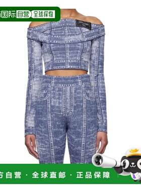 香港直邮BALMAIN 女士连体裤 EF1AO385KH806FF SS2025 蓝色 长袖