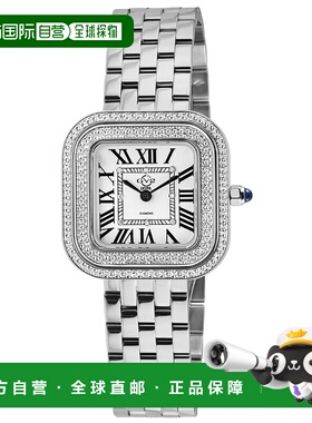 自营 GV2 Bellagio女式瑞士制造钻石手表，银白色表盘，316L不锈-