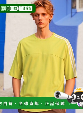 香港直邮Y-3 男士T恤 JN3750 SS2025 黄色 三条纹短袖 T 恤