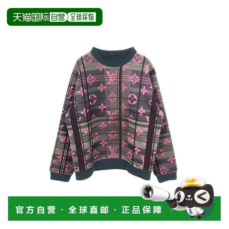 日本直邮中古LV路易威登男A级95新绿色运动衫SWEAT休闲风棉上衣
