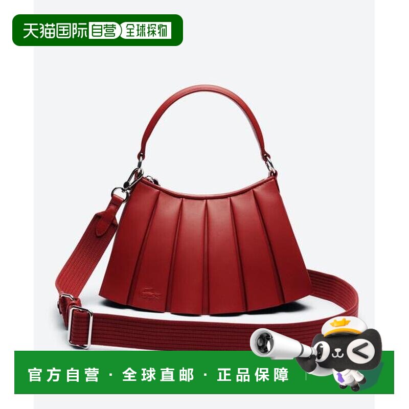 1h可退 日本直邮LACOSTE 网球裙款式 褶皱 高级皮革单肩包鳄鱼图片