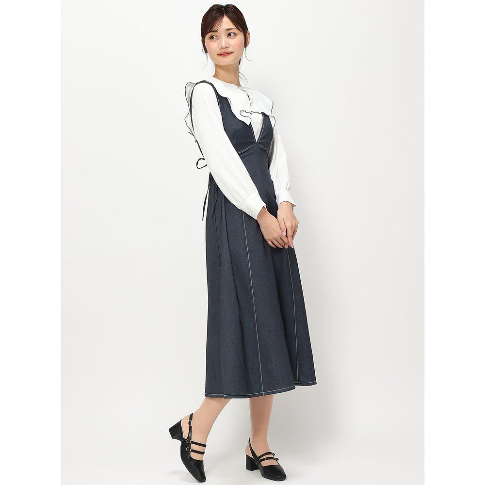 MISCH MASCH 女士弹力牛仔背带裙 春夏新品 MM417408