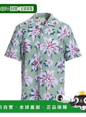 1h可退 香港直邮潮奢 Paul Smith 男士 花纹衬衫 green绿色 舒适