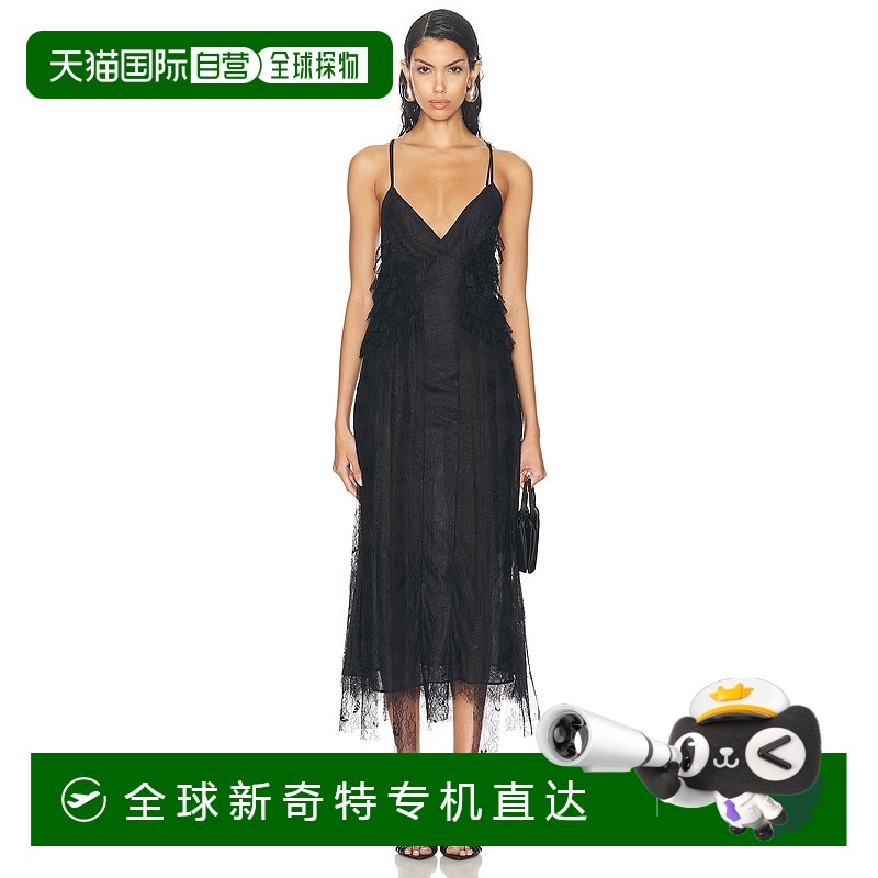 1h可退 香港直邮Blumarine 蓝色情人 女士 蕾丝中长连衣裙 A444A1