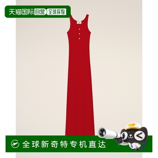 轻质罗纹针织红色长款 欧洲直邮AMI 背心裙