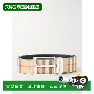 1h可退 香港直邮Burberry 巴宝莉 男士 3.5cm Coated-Leather 双