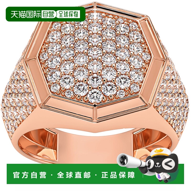自营 pompeii32 1/2 克拉钻石男士六角形密镶嘻哈戒指（14k 金 -
