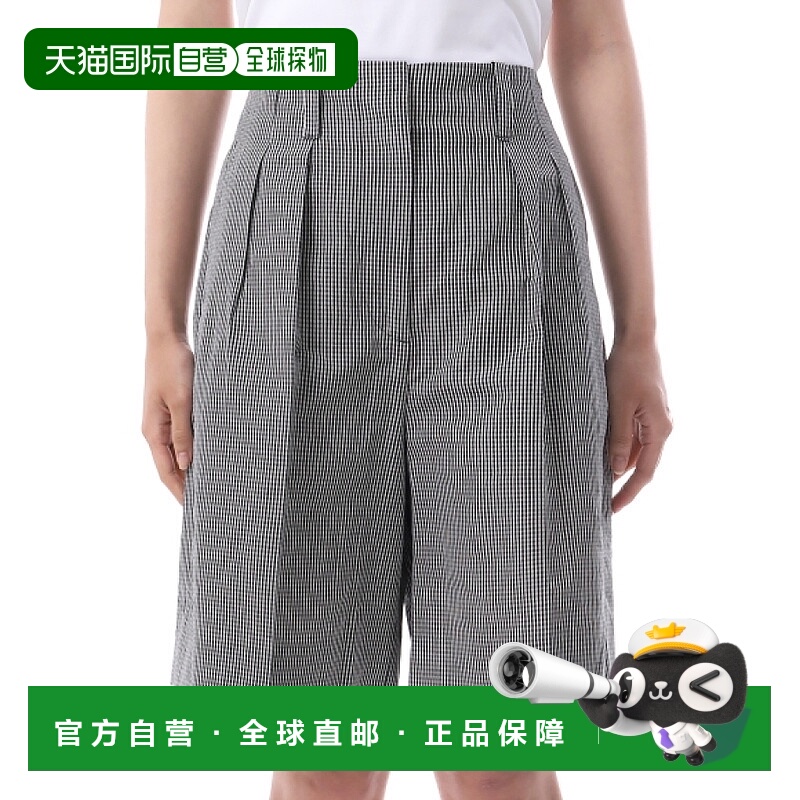 韩国直邮Margaret Howell女双褶短裤复古格纹棉麻WOTR0524S25MGB
