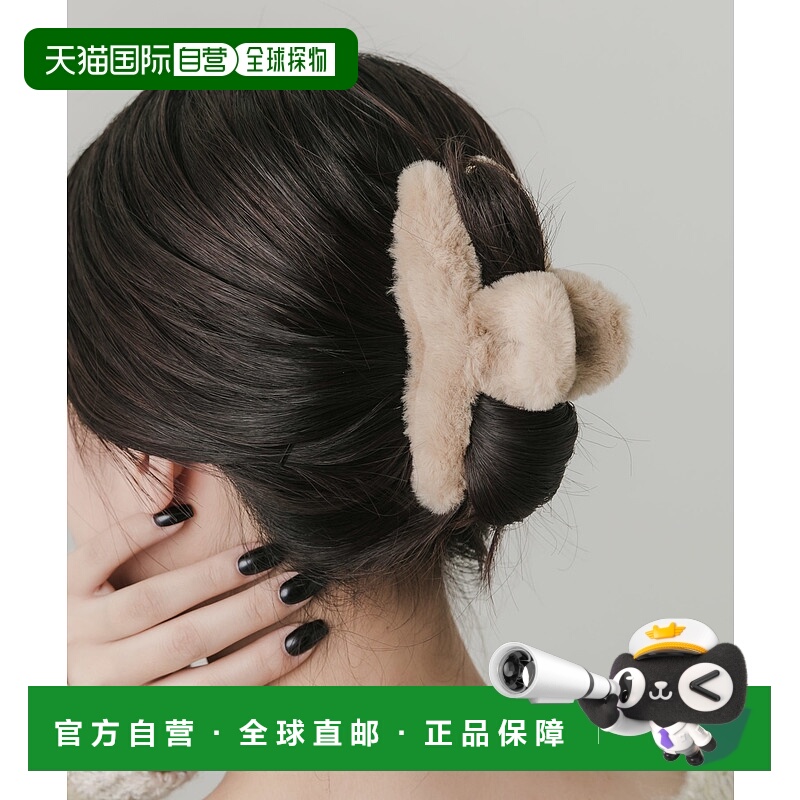1h可退 日本直邮SMELLY 女士 仿毛绒质感 芭蕾发夹 设计感秋冬配