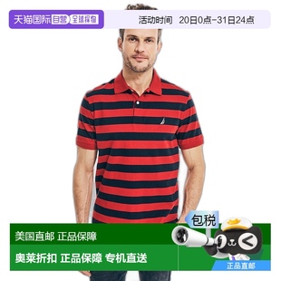 型条纹 Nautica 经典 红色 美国奥 衫 自营 Polo 版 男式 nautica