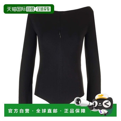 1h可退 香港直邮Courreges 女士 垂坠拉链绉纱平纹针织连体衣 224