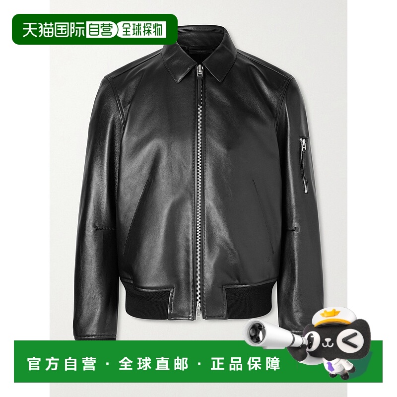 1h可退 香港直邮Tom Ford 汤姆 福特 男士 皮革宽身束腰夹克 LBS0