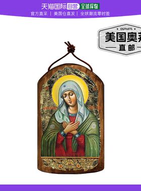 Designocracy 上帝之母温柔木制图标，装饰品 - 多色 【美国奥莱