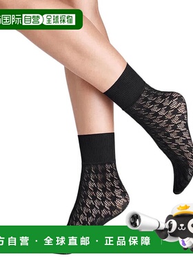 自营 Wolford女士黑色Dylan Houndstooth网袜-黑色 美国奥莱直发