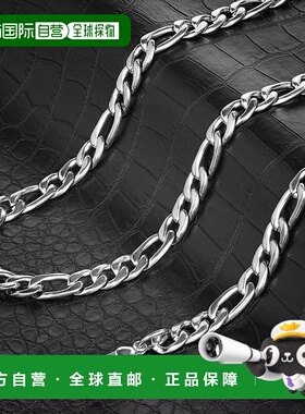 自营 Crucible Los Angeles 抛光不锈钢 9 毫米宽费加罗链 - 18