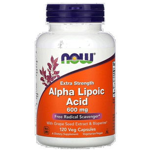 香港直发Now诺奥硫辛酸素素食胶囊葡萄籽提取物维持神经系统120粒