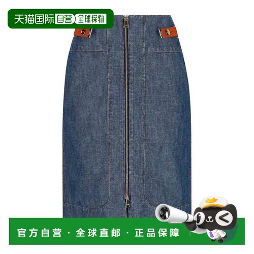 香港直邮Fendi 芬迪 女士 `CHAMBRAY` 牛仔半身裙 FLQ609AW8HF0QB