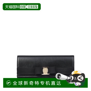 美国奥莱直发 自营 salvatore ferragamo光滑分割小牛皮钱包 黑色