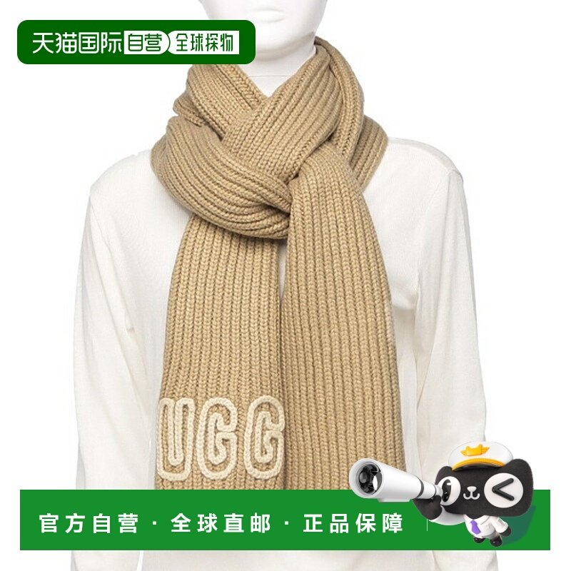 日本直邮UGG 粗针织罗纹围巾米色女士 102787 WPP