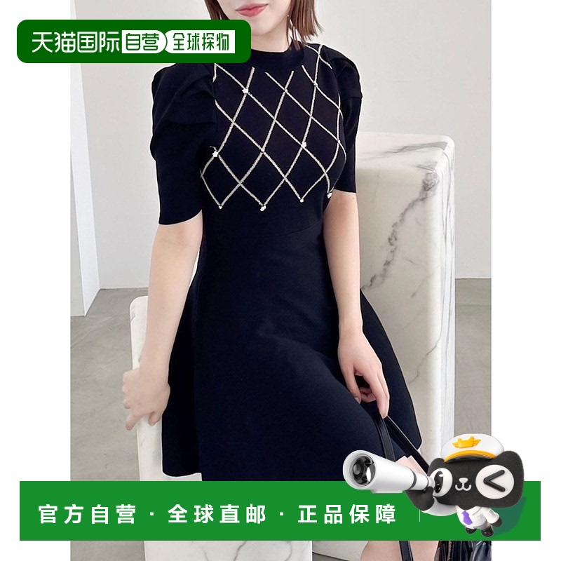 1h可退 日本直邮dazzlin女士花卉图案短袖针织连衣裙 02252030530