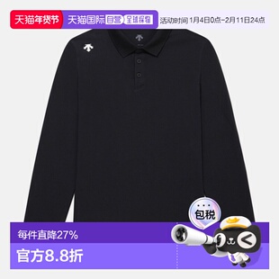 韩国直邮DESCENTE/迪桑特时尚休闲字母Logo长袖Polo衫男女同款SR1