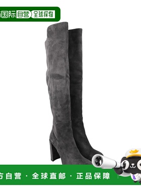 自营Stuart Weitzman/SW 女式 Alljill 麂皮过膝靴 煤灰色 美国奥