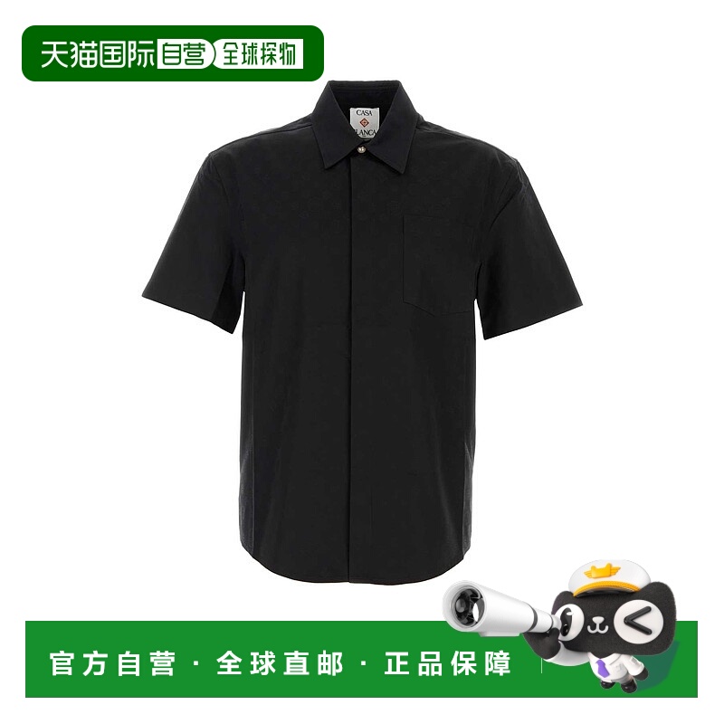 1h可退 香港直邮Casablanca 男士 刺绣府绸衬衫 MAW25SH21102BLAC