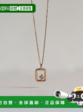 1h可退 日本直邮cui-cuiK10YG钻石项链单颗钻石方形吊坠cuicui