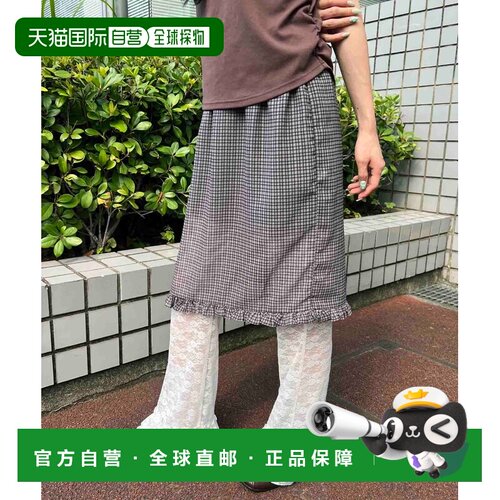1h可退 日本直邮WC 女装 中长款格纹迷你裙 WC26AU08L0008半身裙