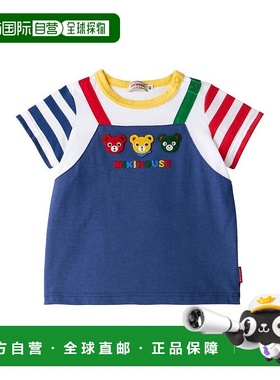 日本直邮日潮 MIKIHOUSET恤 12-5203-579夏季新款儿童节条纹