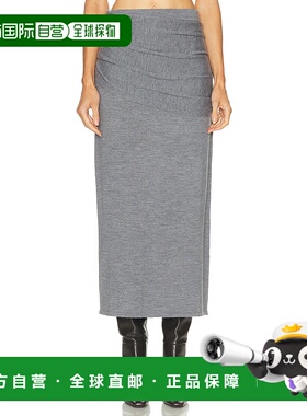 1h可退 香港直邮Staud 女士 Wilma 半身裙 R25F6121MW grey灰色