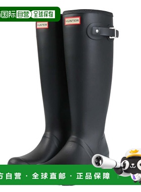 日本直邮Hunter 女士防水折叠轻便黑色原款旅行长靴 雨靴 WFT2210