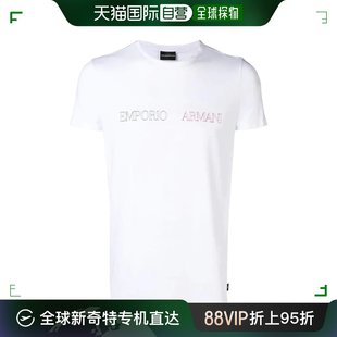 ARMANI 男士 白色三色标志T恤 0100 香港直邮EMPORIO 6Z1TE7 1J11Z