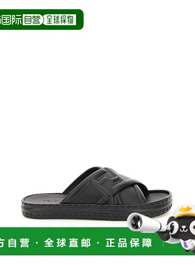 香港直邮FENDI 男士拖鞋 7X1501AHI3F0QA1 SS2024 黑色 BLACK LEA