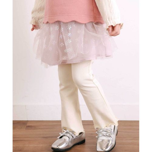 日本直邮SLAP SLIP 儿童雪点图案轻盈网纱半A字裙 180979408