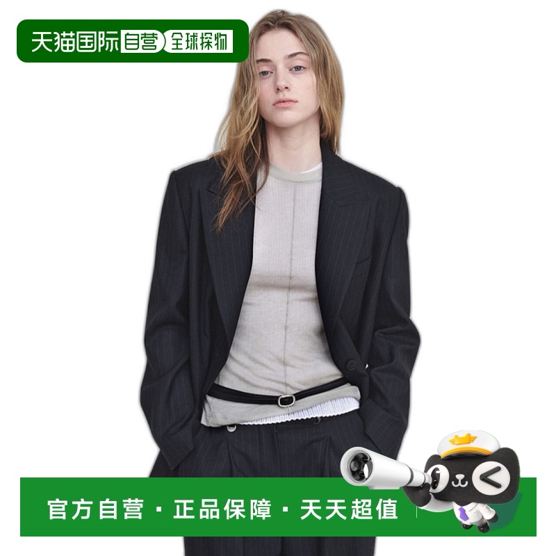 韩国直邮LOEUVRE 女士女士精品 Wool Blended Striped Single Blaz