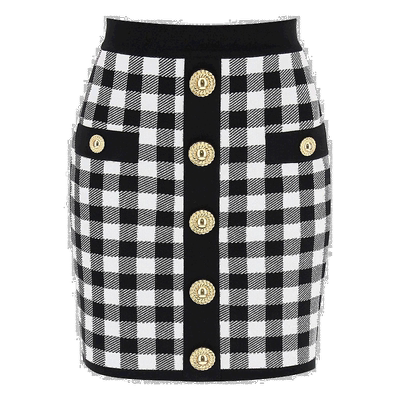 香港直邮BALMAIN 女士半身裙  CF1LB292KF51EAB 短裙花色AW2024