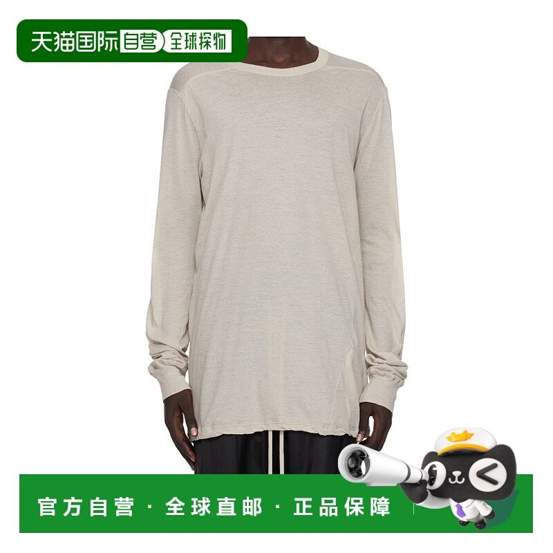 香港直邮RICK OWENS 男士T恤 RU02E1266UC08 AW2025 灰色 长袖T