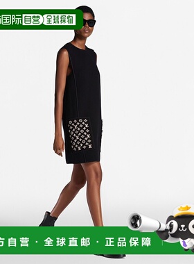 自营1h可退 欧洲直邮LV路易威登 Squad系列女士黑色小牛皮老花图